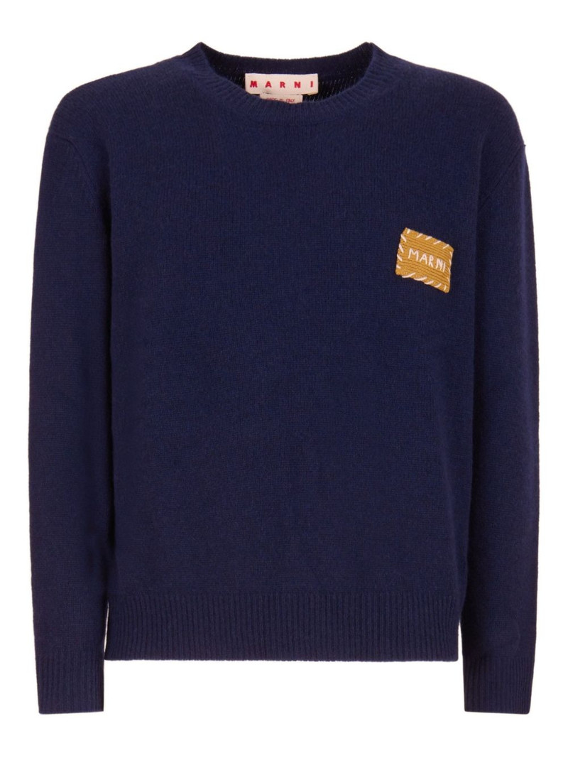 logo-patch cashmere sweatshirt 1