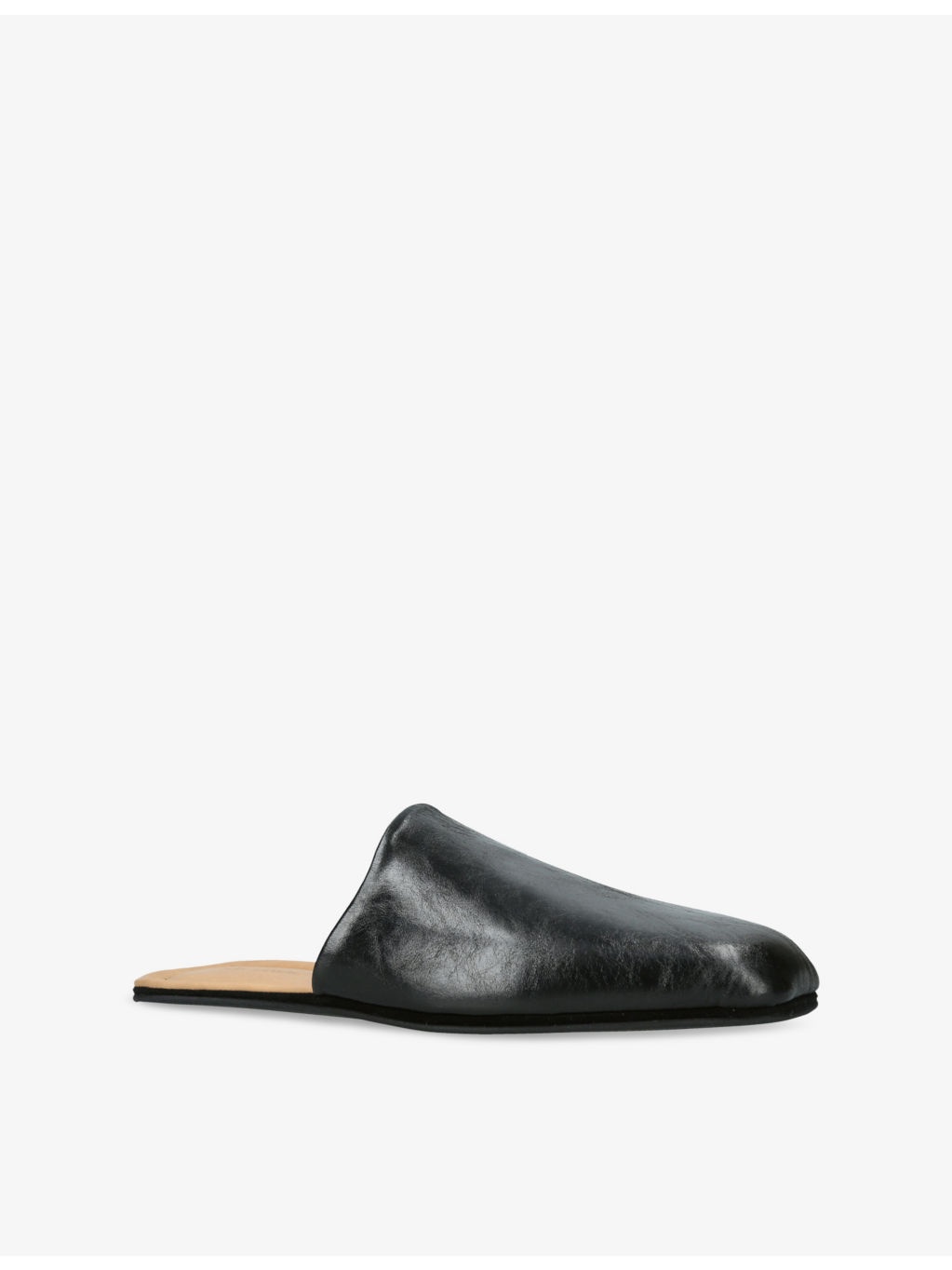 Cigar Square-Toe Leather Slippers - 3