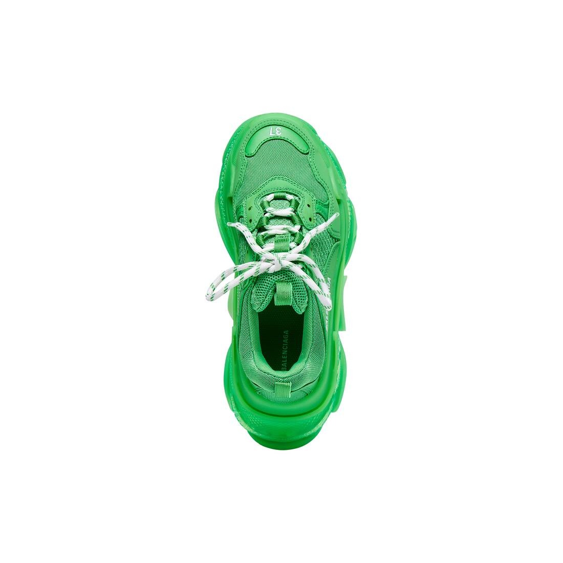 Women's Triple S Sneaker Clear Sole in Fluo Green - 6