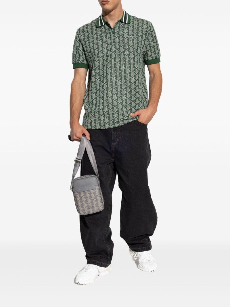LACOSTE monogram-jacquard polo shirt outlook