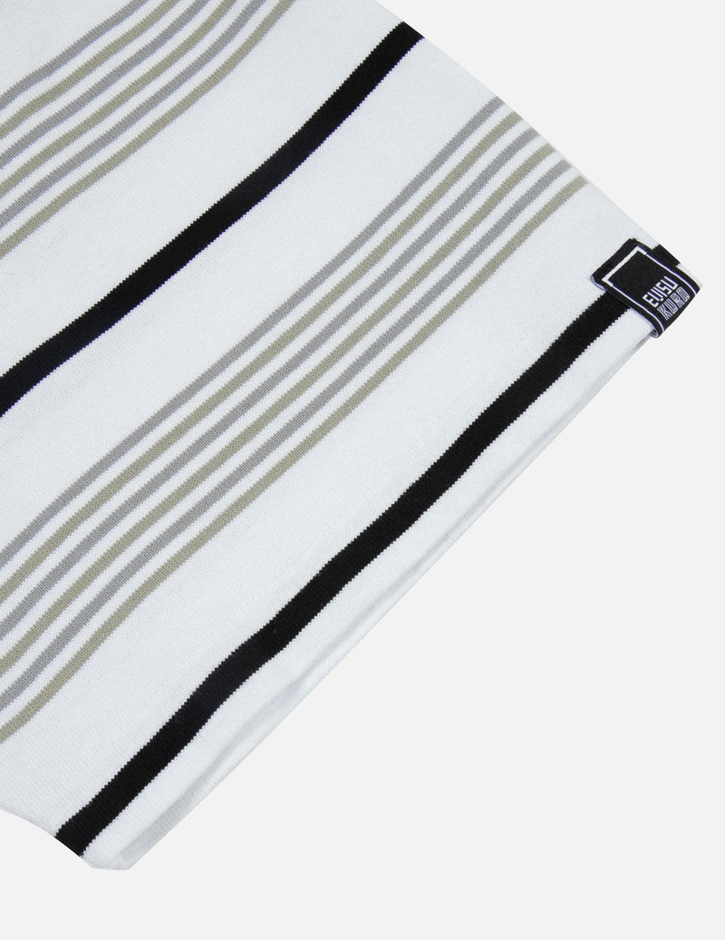 Striped Seagull Appliqué Embroidery Loose Fit T-shirt 10