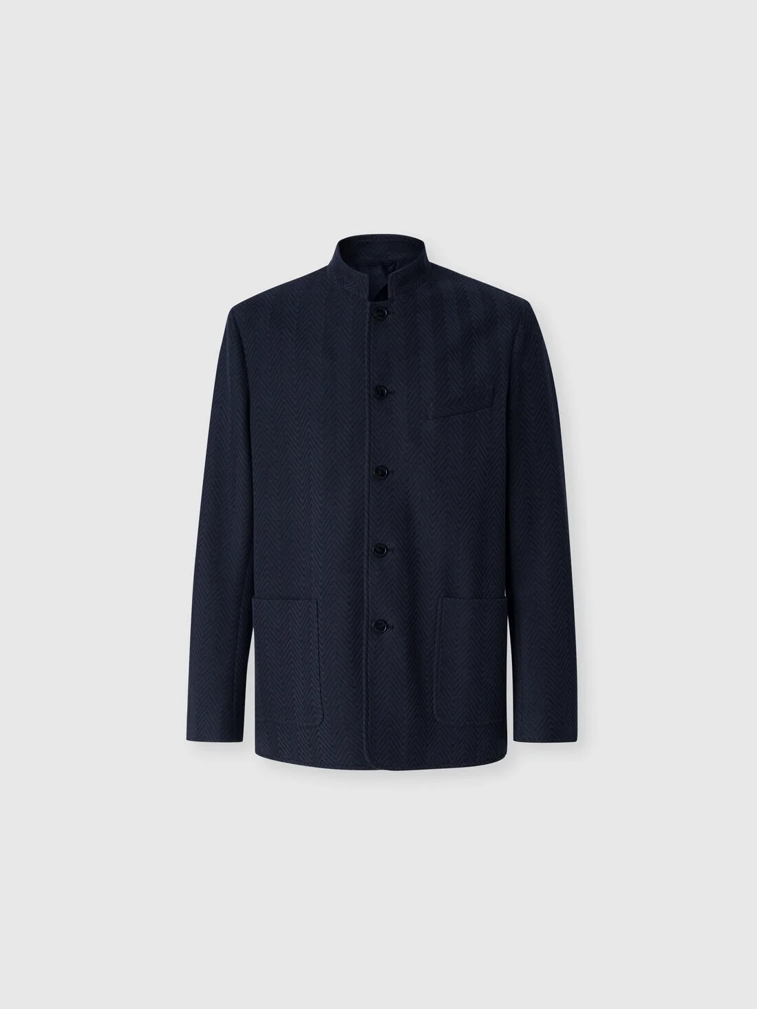 Tone-on-tone chevron cotton and viscose jacket - 1