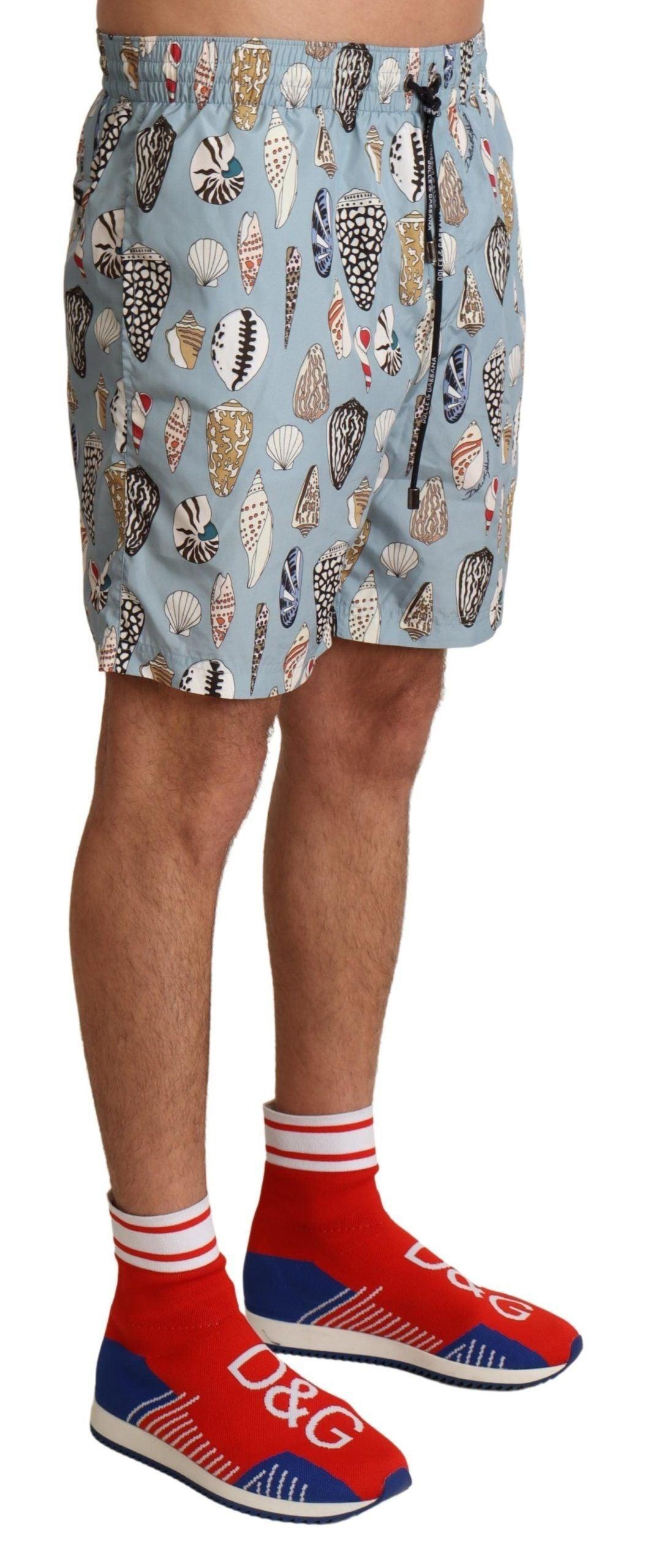 Dolce & Gabbana Blue Seashell Beachwear Swimwear Shorts - 2