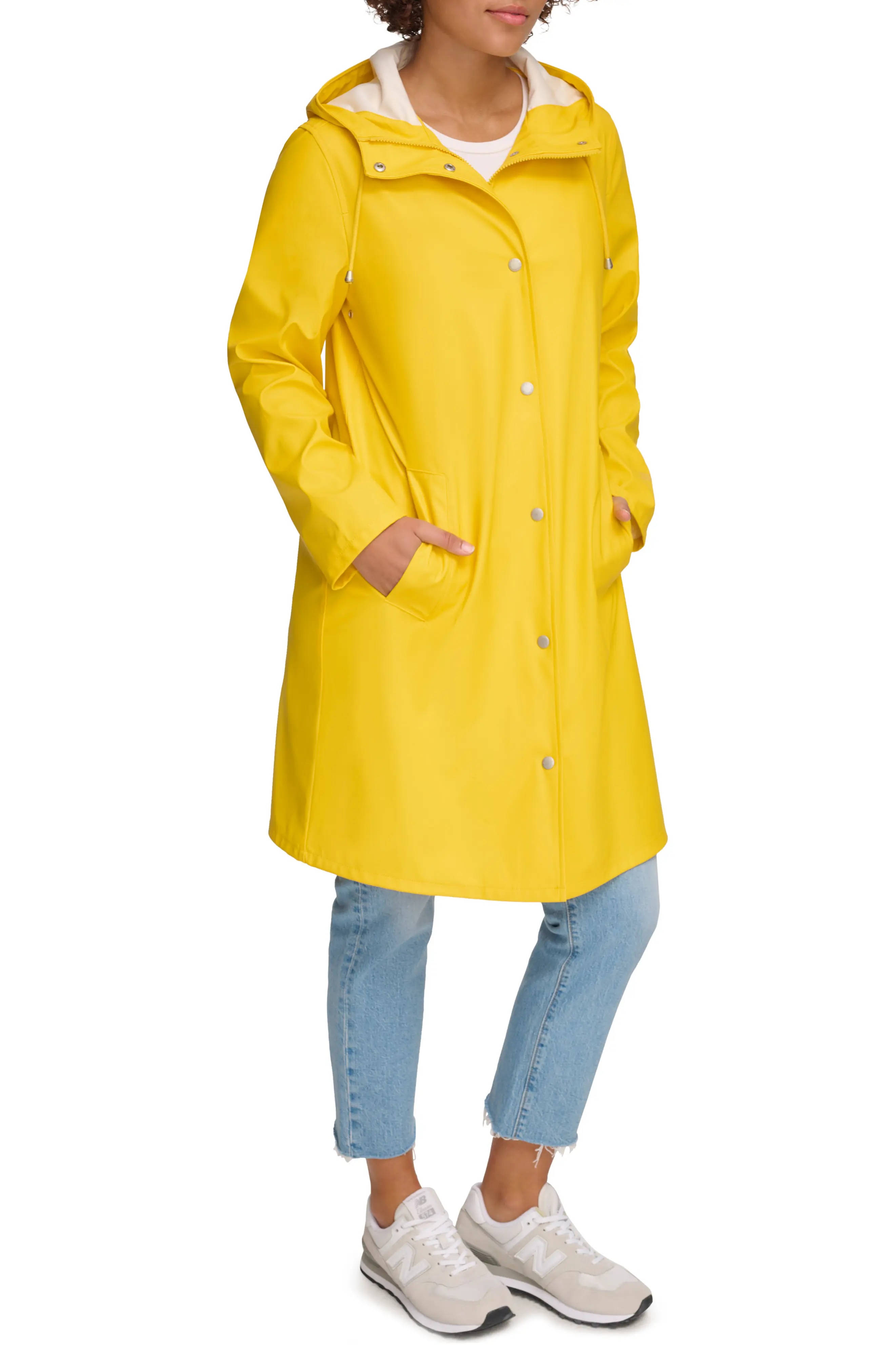 Water Resistant Hooded Long Rain Jacket - 3