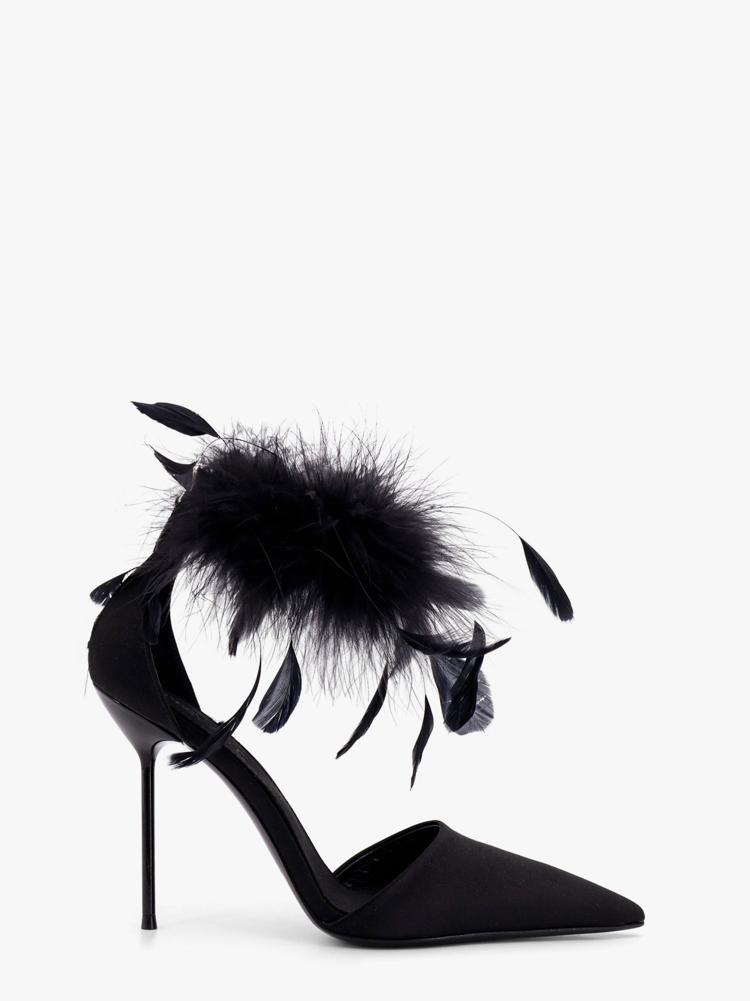 Paris Texas Lidia Satin Sandals With Feather Detail - 1