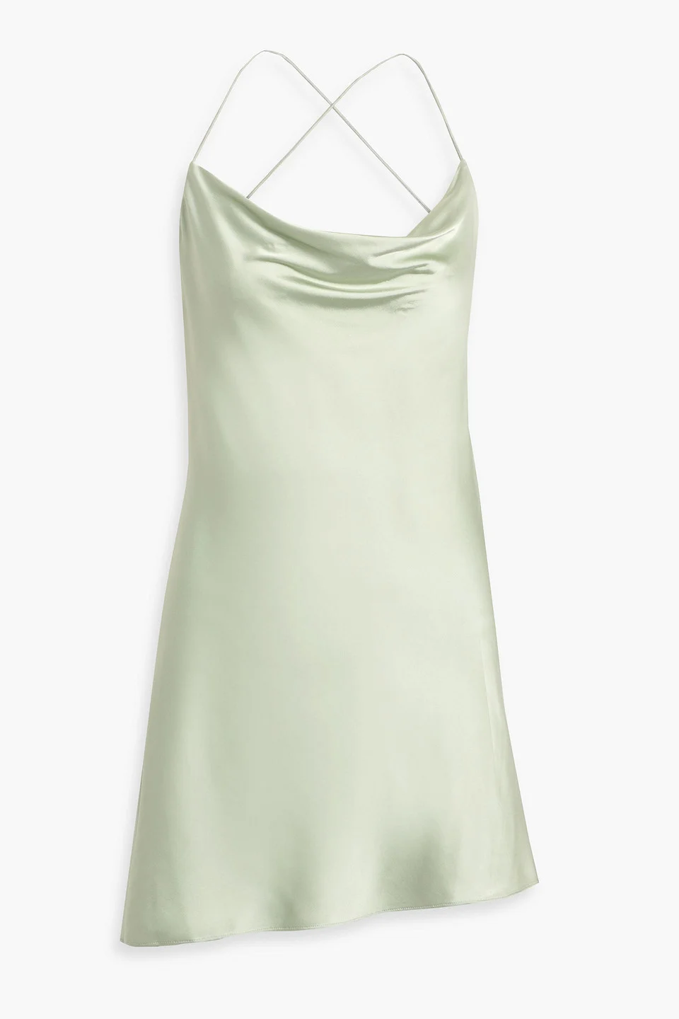 Harmony open-back draped satin mini dress - 1