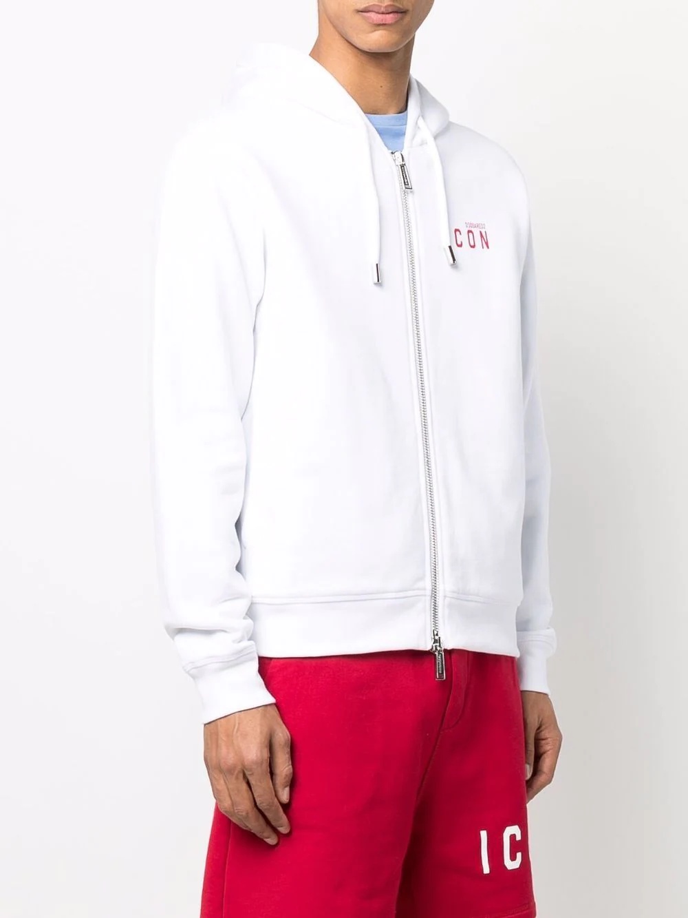 logo-print zipped hoodie - 3