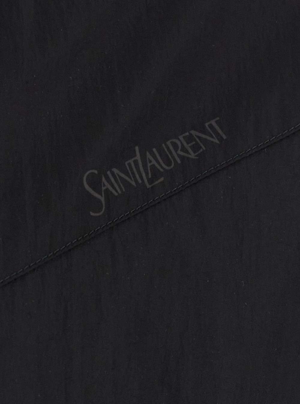 Saint Laurent Men Black Jacket With High Neck And Logo Lettering On The Front In Tech Fabric Man - 3