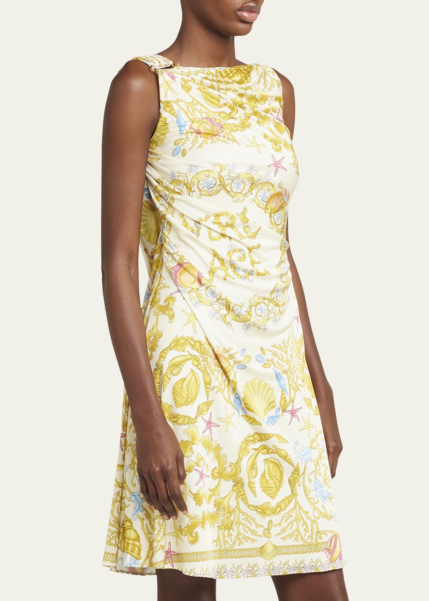 Underwater Barocco Foulard Safety Pin Mini Dress - 4
