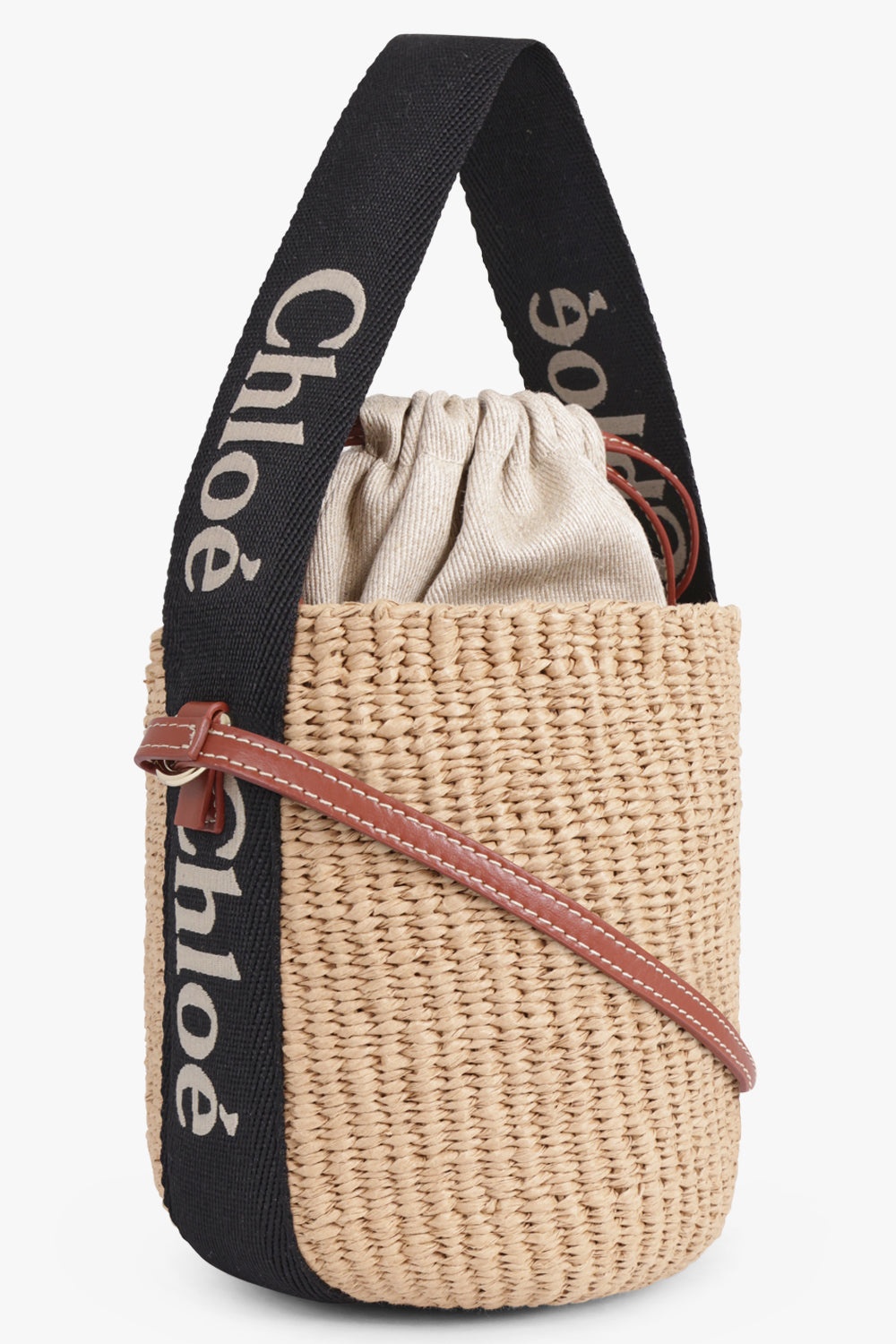 WOODY RAFFIA CROSSBODY BUCKET BAG | BLACK - 1