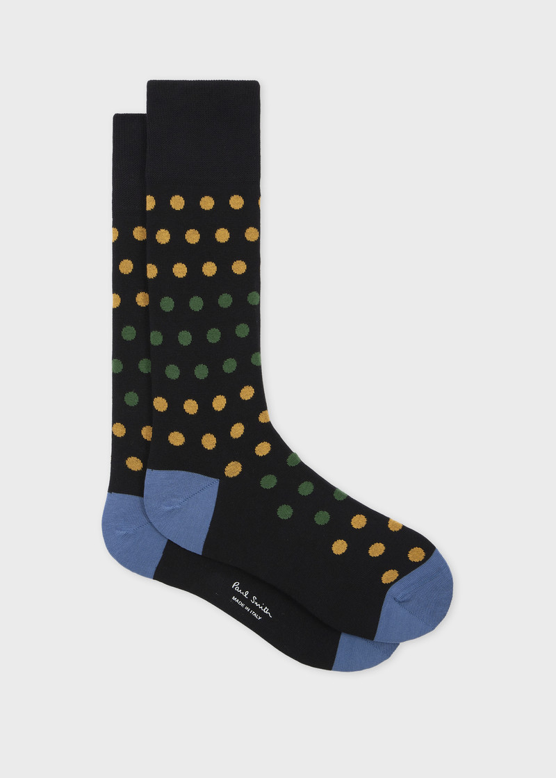 Black Polka Cotton-Blend Socks 1