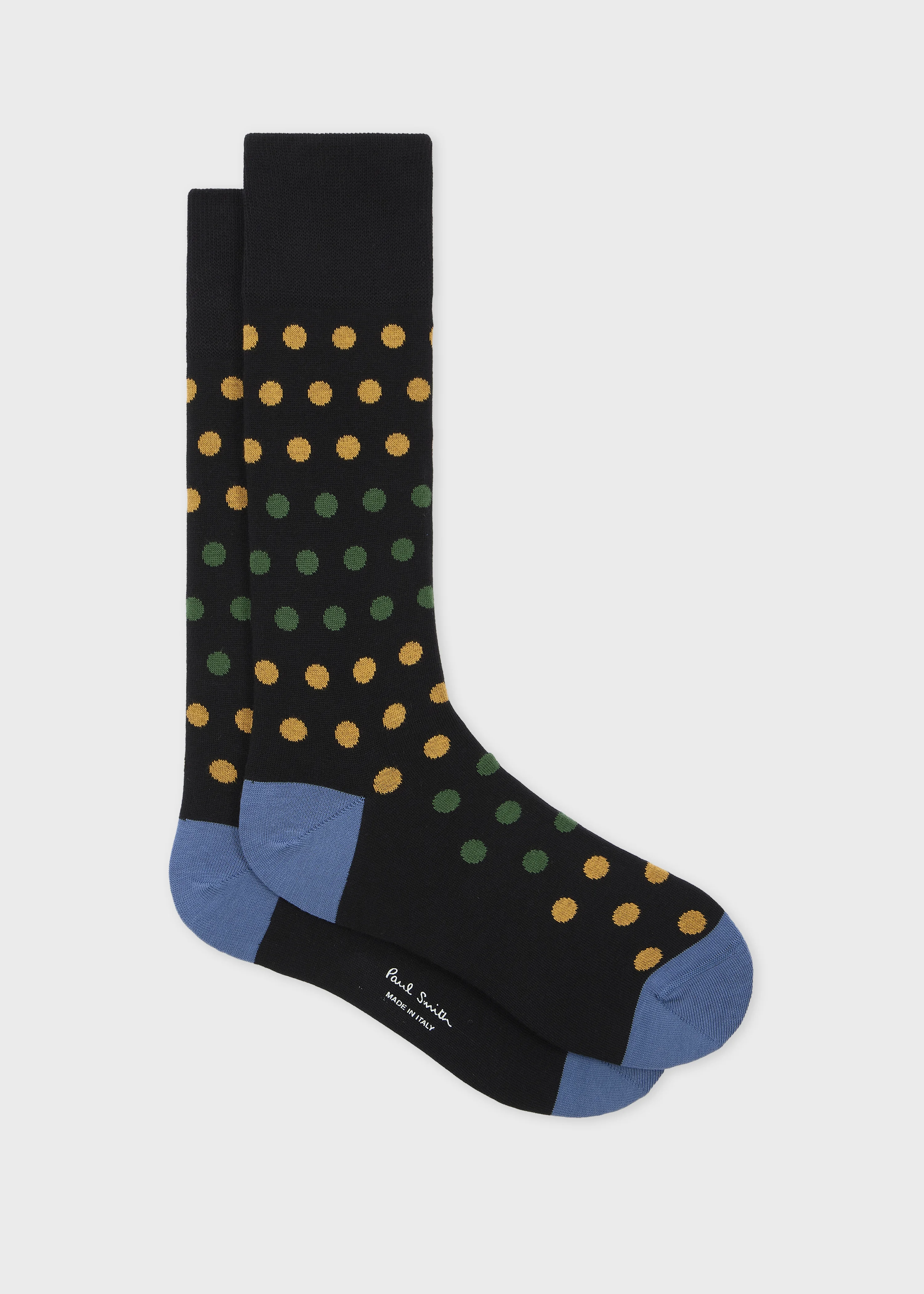 Black Polka Cotton-Blend Socks - 1