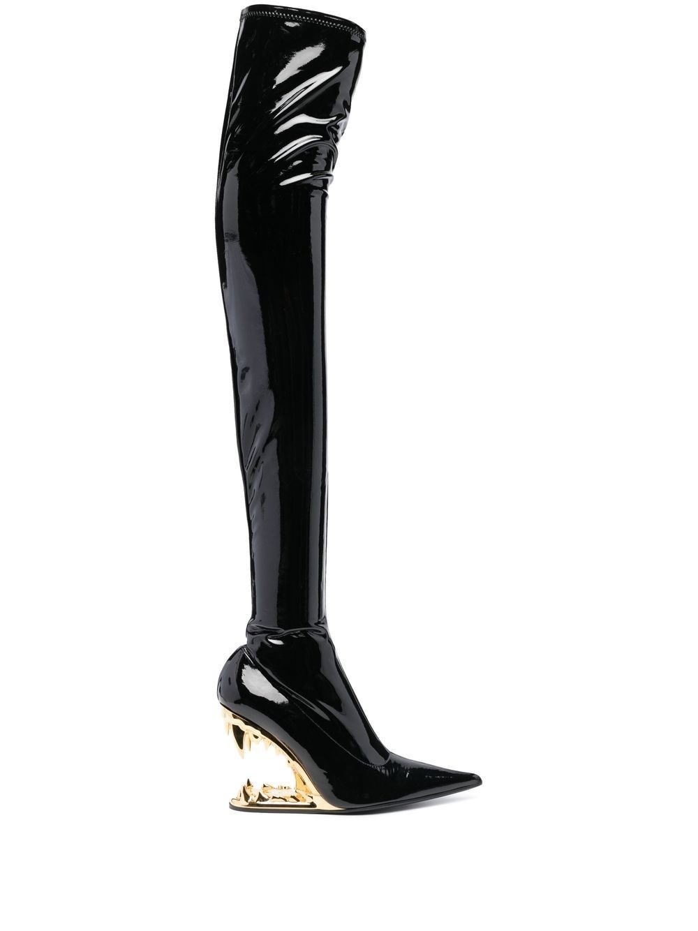 110mm pointed-toe patent-finish boots - 1
