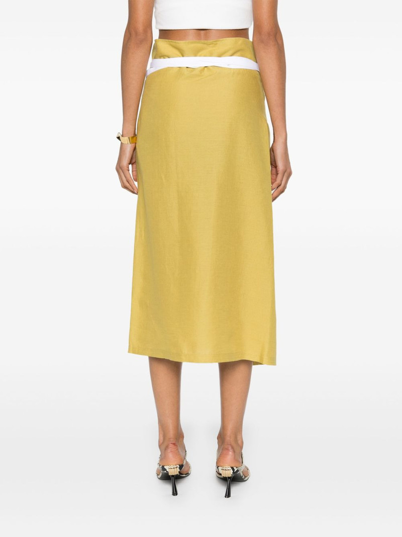 wraparound linen midi skirt 4