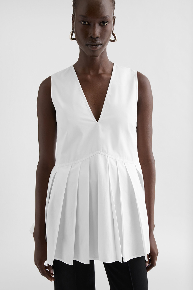 Cotton Poplin Pleated Top 4