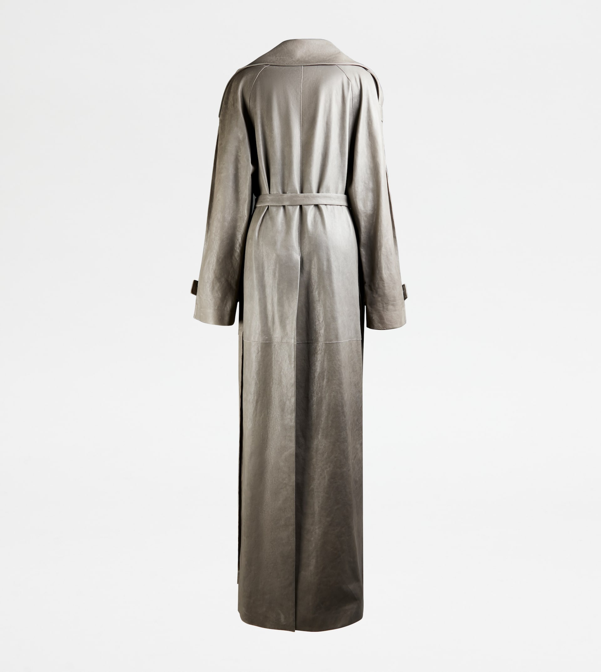 TRENCH COAT IN LEATHER - GREY - 7