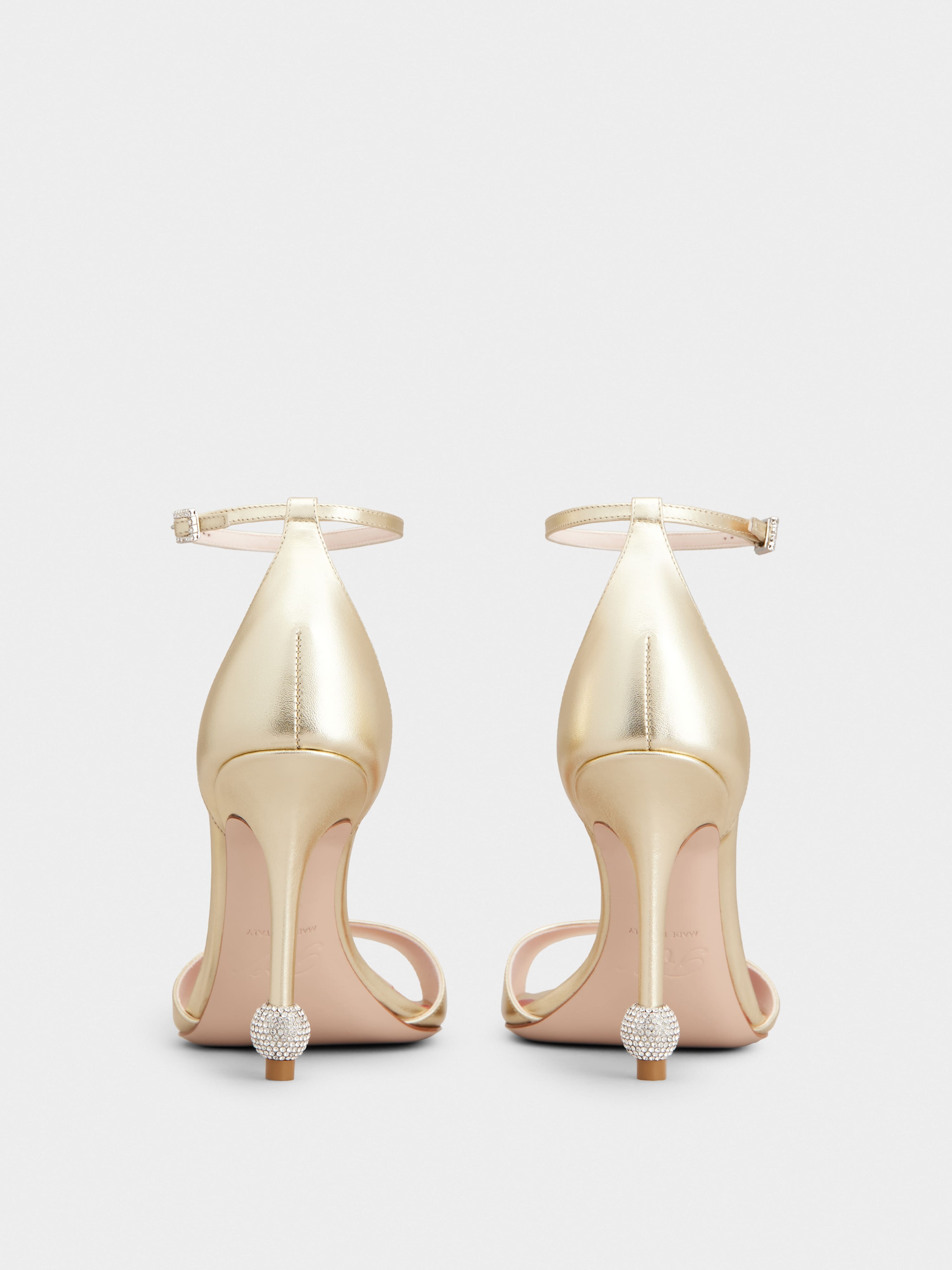 Jewel Heel Sandals in leather - 5