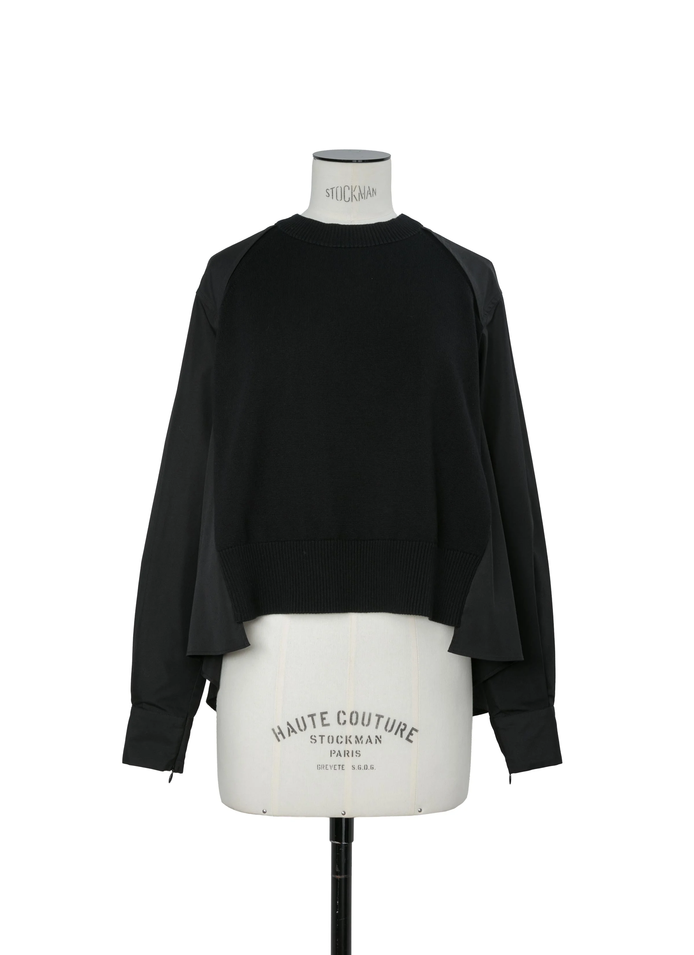 Poplin x Cotton Knit Pullover - 1