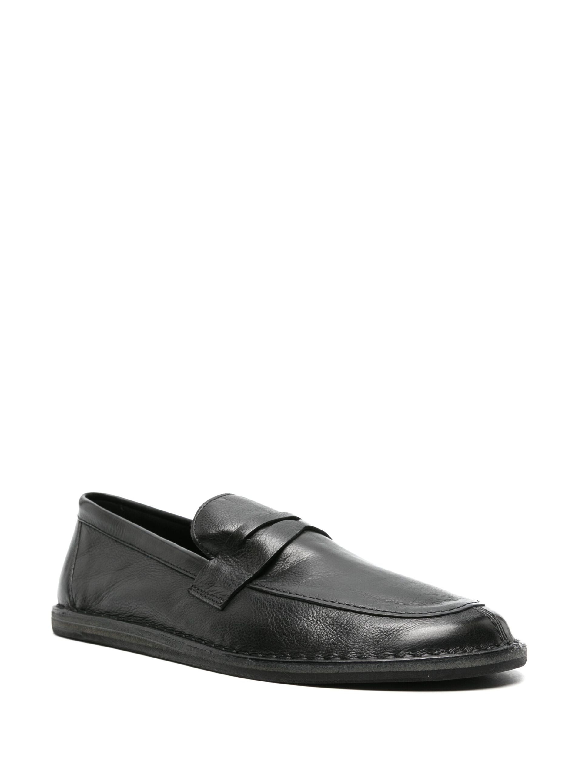 Black Cary Leather Penny Loafers - 2