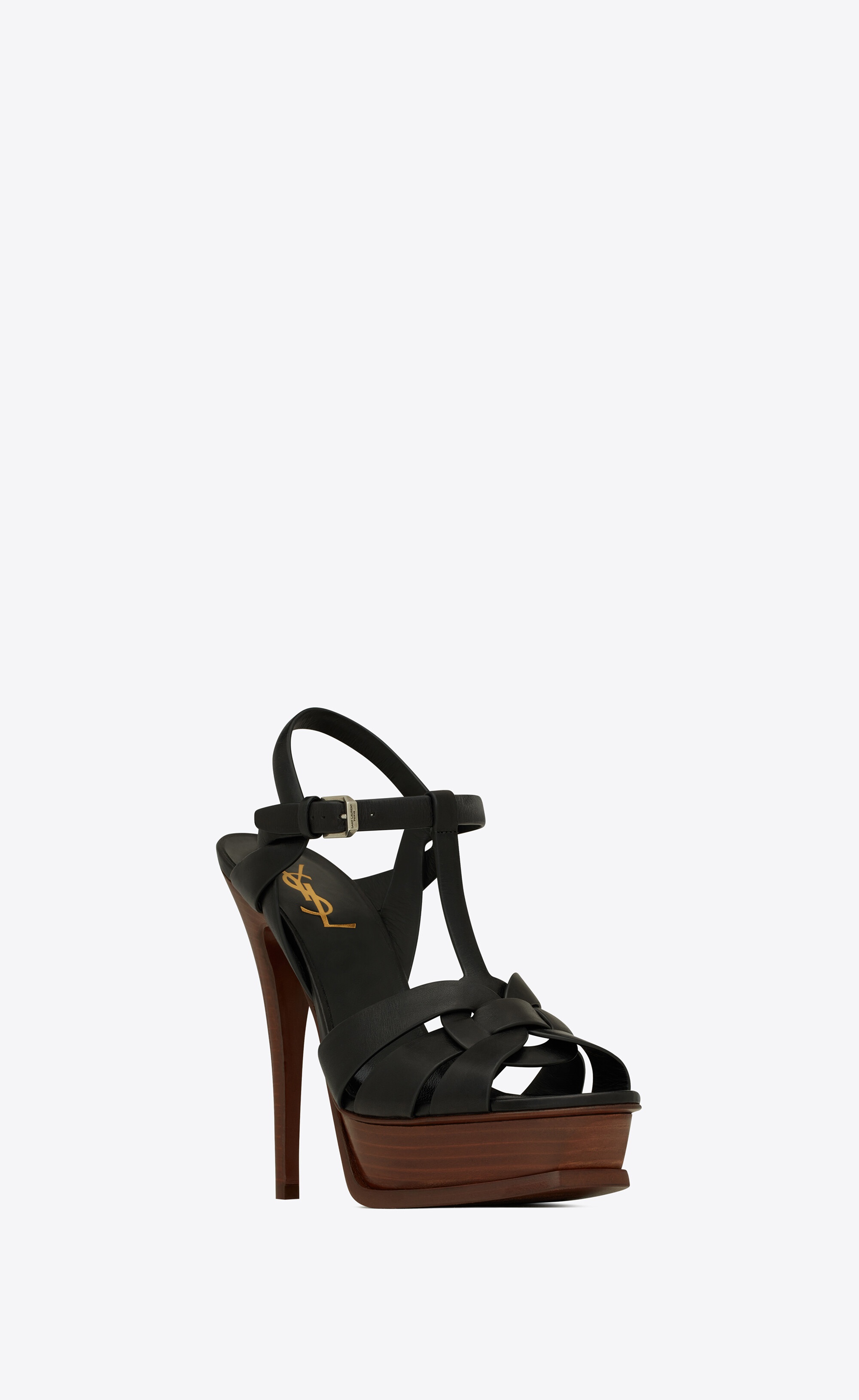 tribute platform sandals in smooth leather - 3