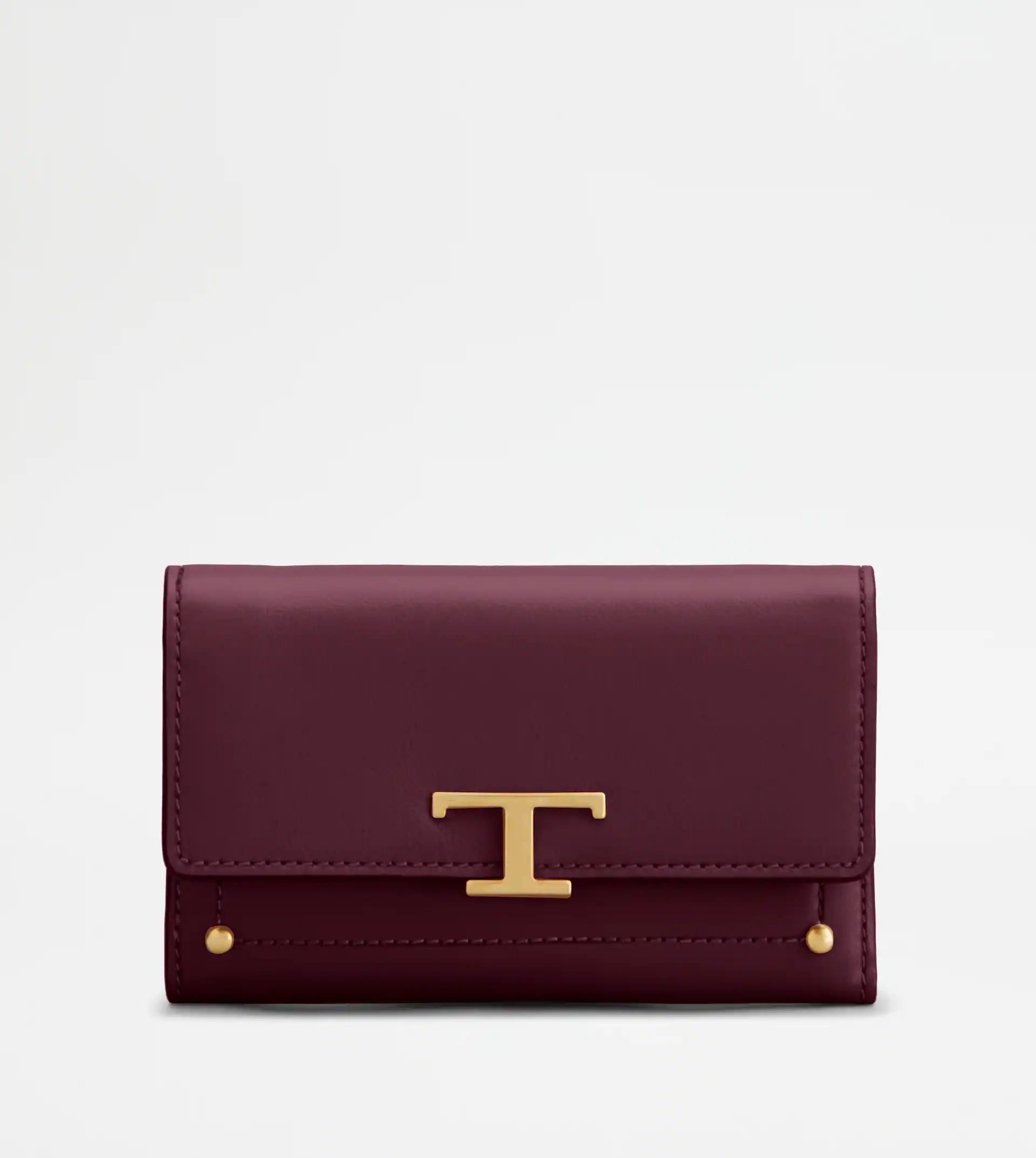 TIMELESS WALLET IN LEATHER - BURGUNDY - 1