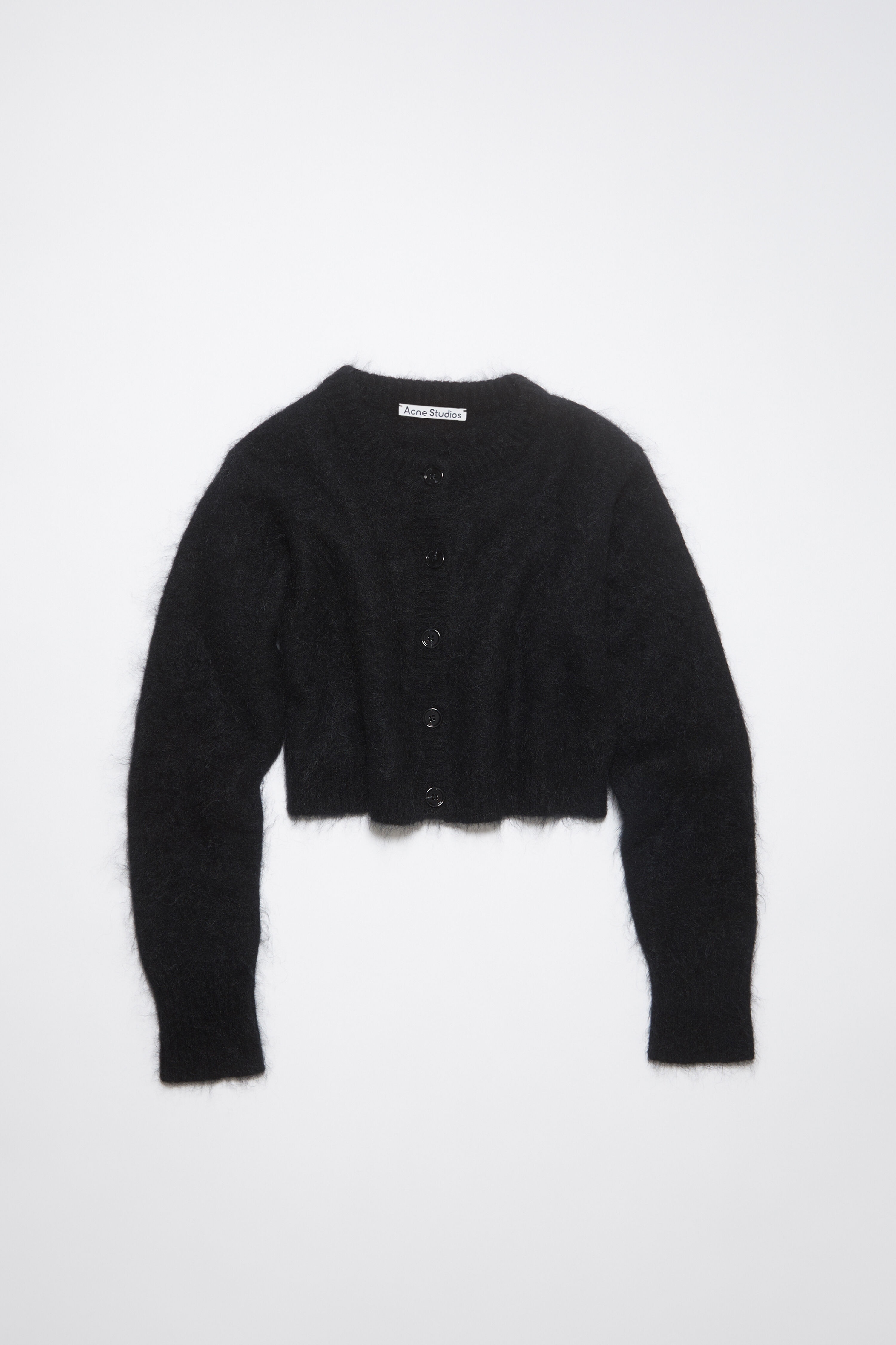 Wool mohair cardigan - Black - 1
