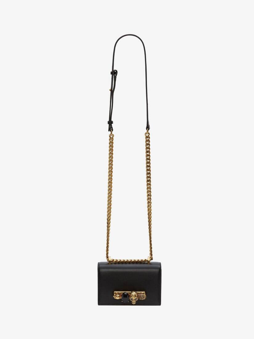 Women's Mini Jewelled Satchel in Black - 6