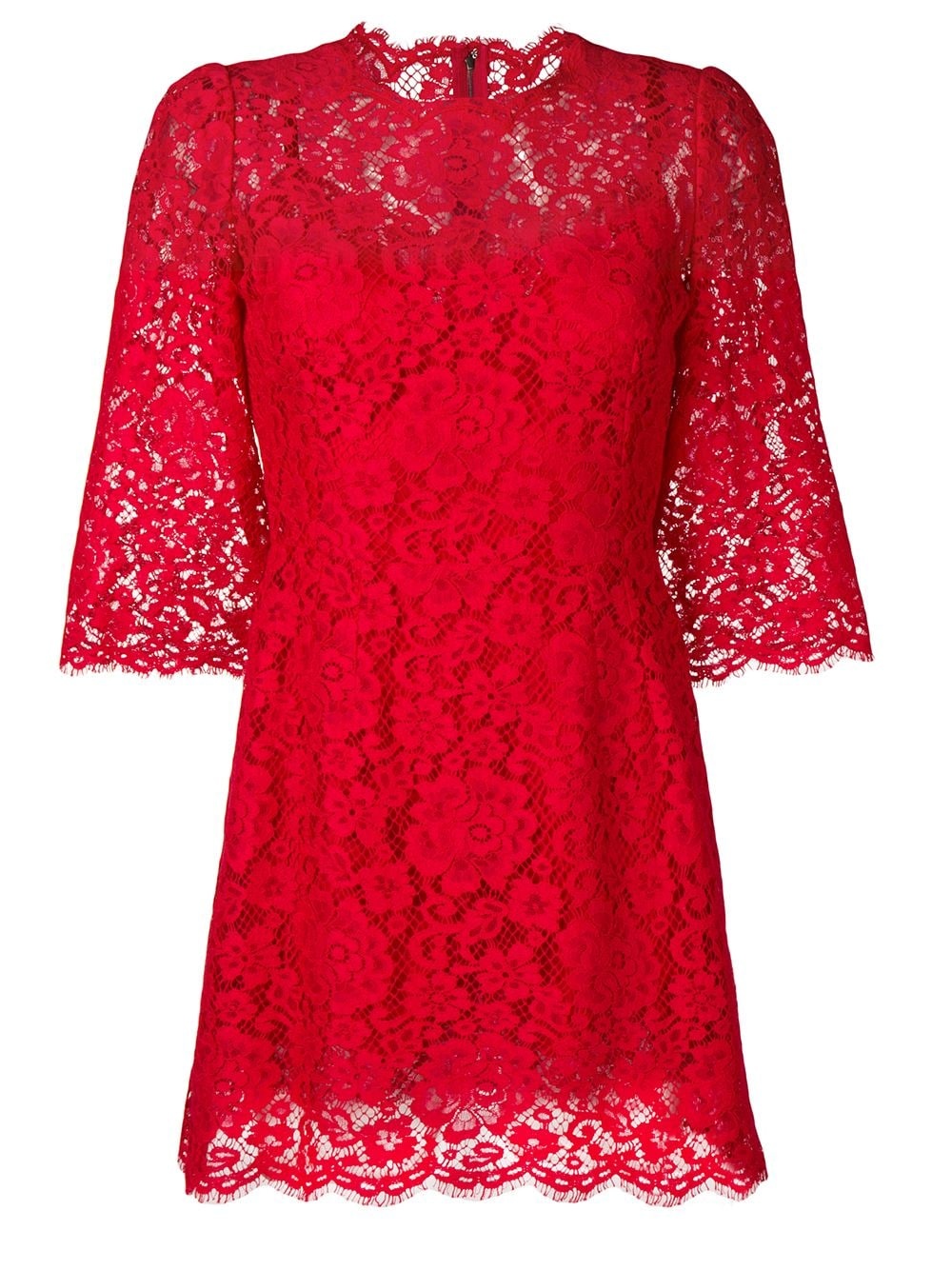 floral lace mini dress - 1