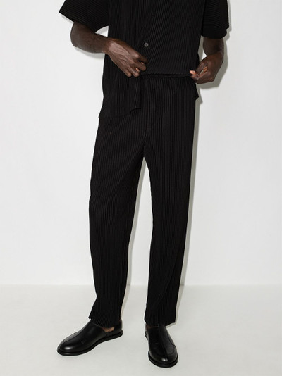 ISSEY MIYAKE plissé straight-leg trousers outlook