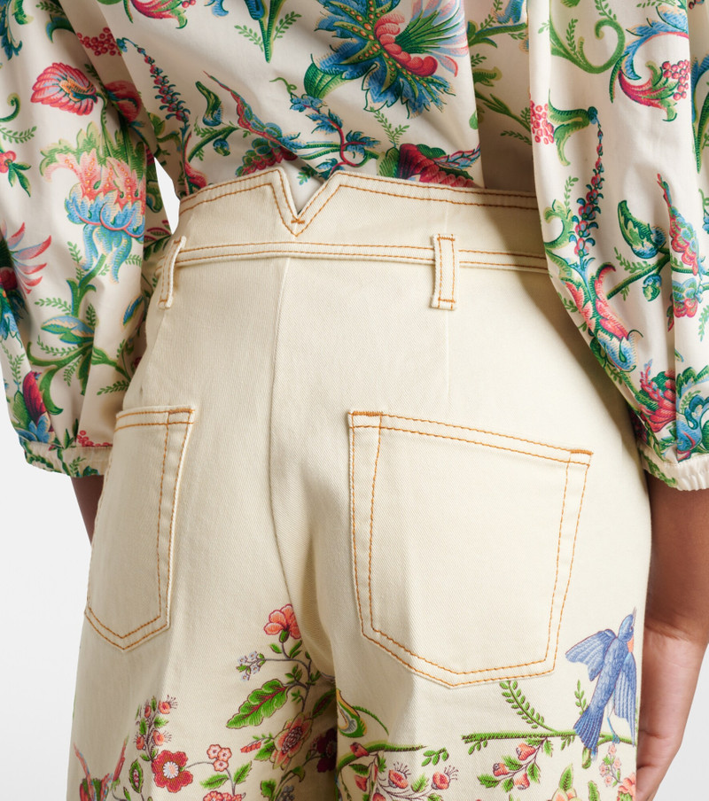 Belted printed wide-leg jeans 6