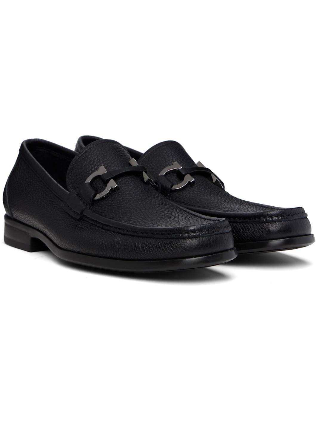 Black Gancini Ornament Loafers - 4