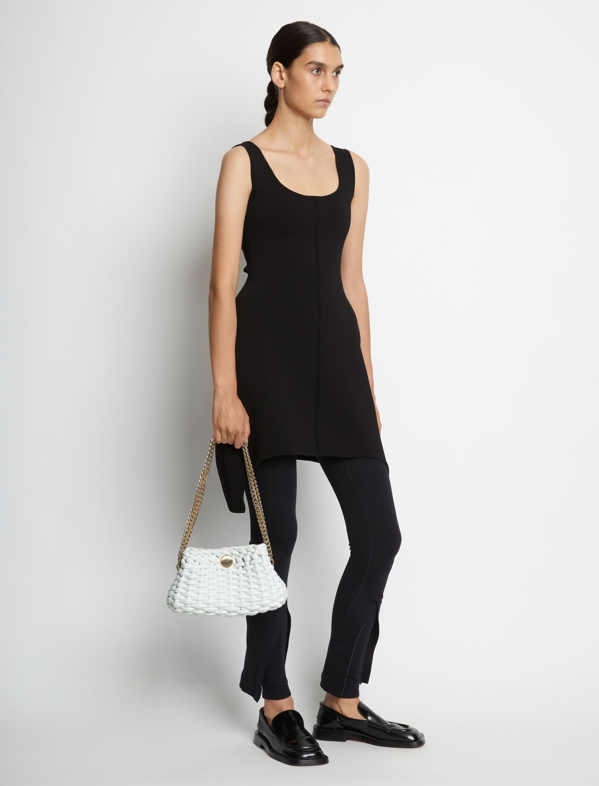 Small Woven Leather Chain Tobo Bag - 5