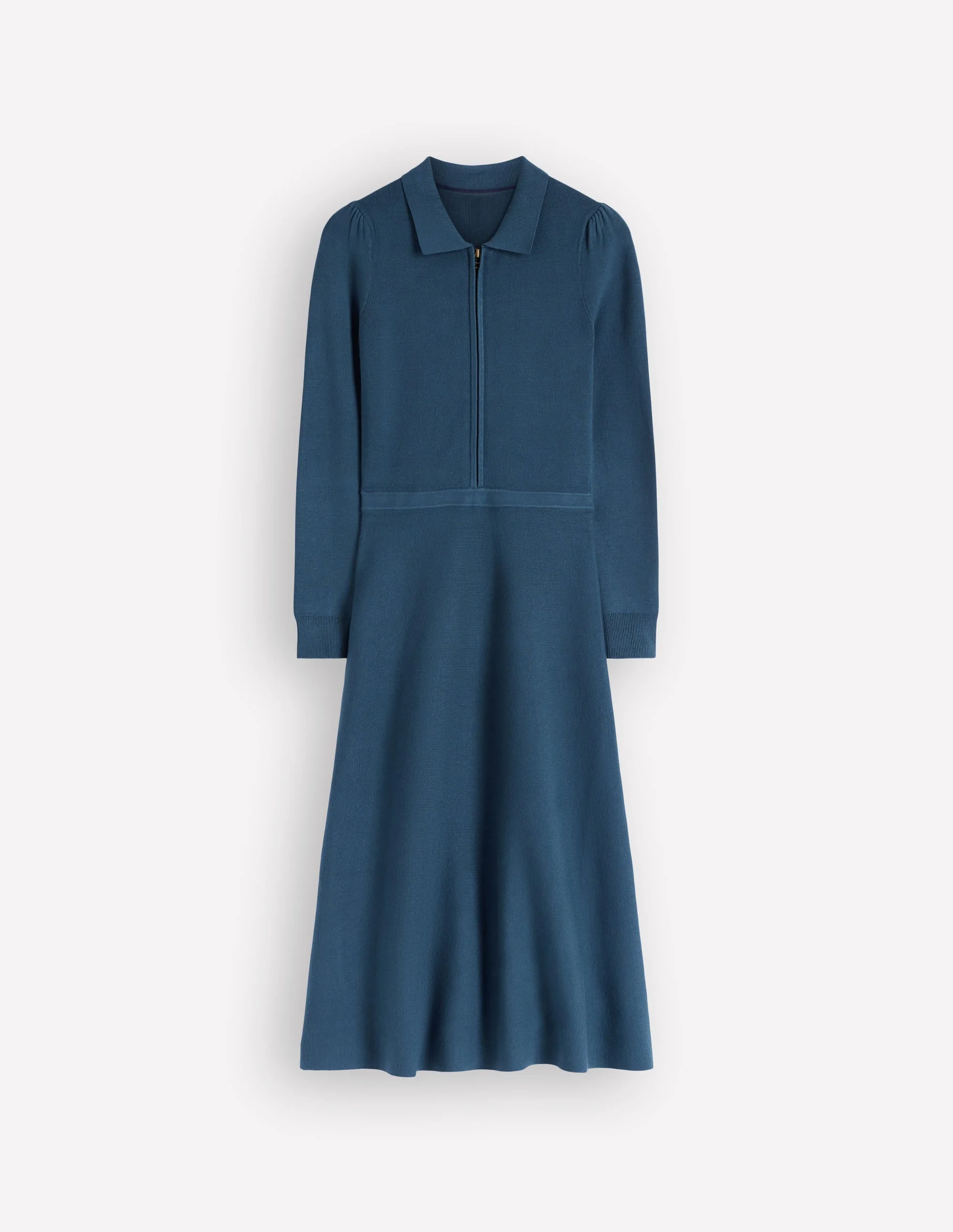 Fiona Zip Front Knitted Dress-Sailor Blue - 1