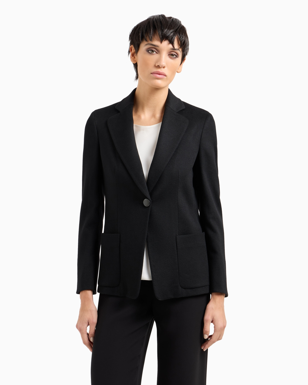 Single-breasted jacket in virgin wool and cashmere - 4