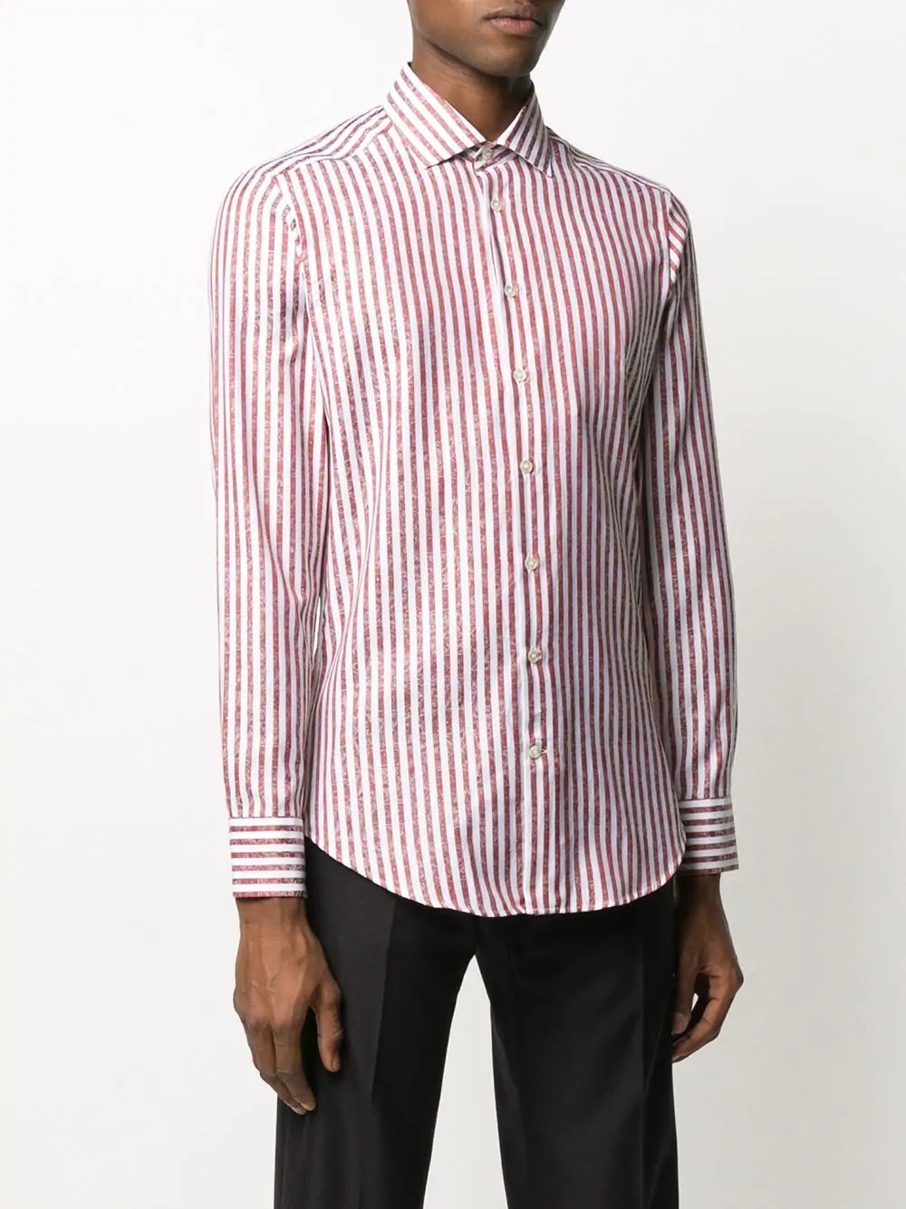 long-sleeved striped shirt - 3