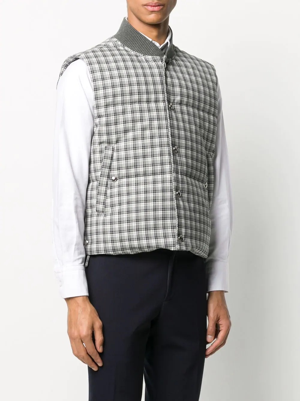 checked gilet  - 3