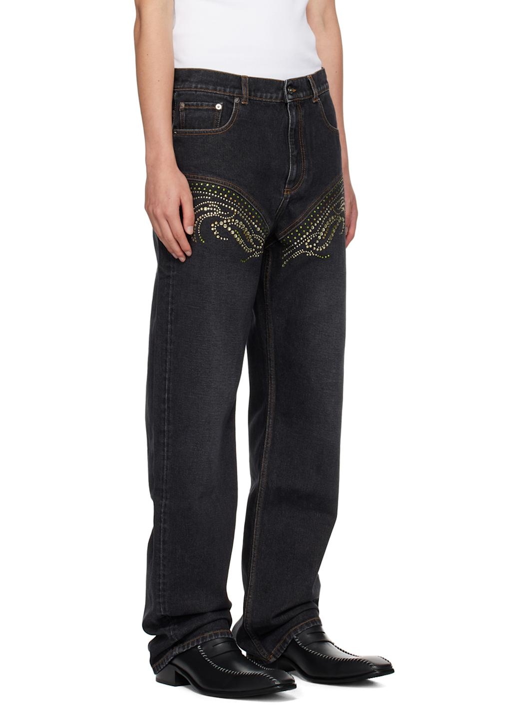 SSENSE Exclusive Black Crystal Jeans - 2