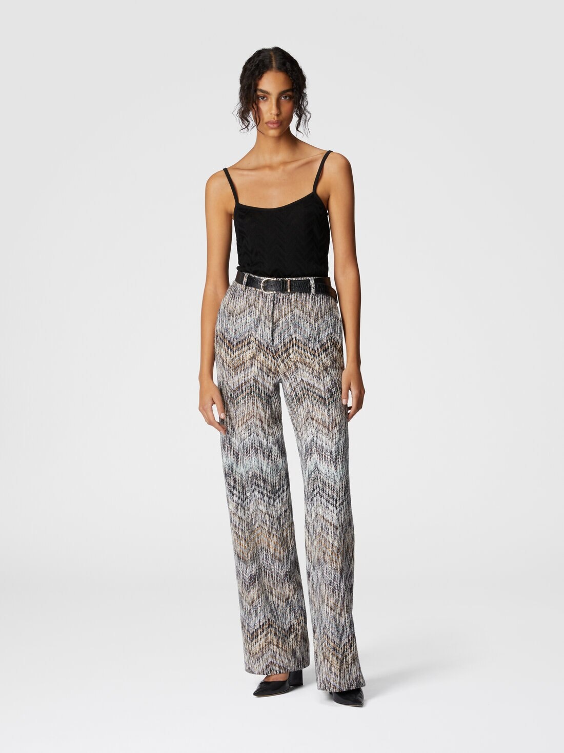 Viscose and lamé wool trousers - 2