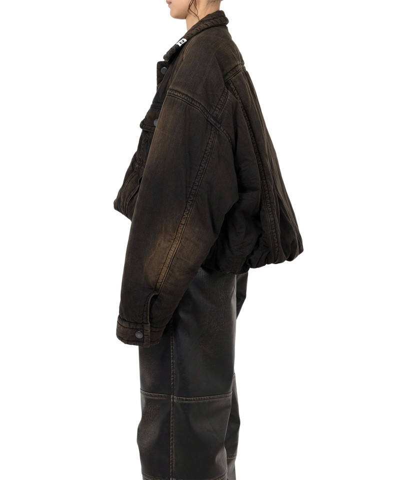 Roll-up Hem Puffer Denim Jacket 4