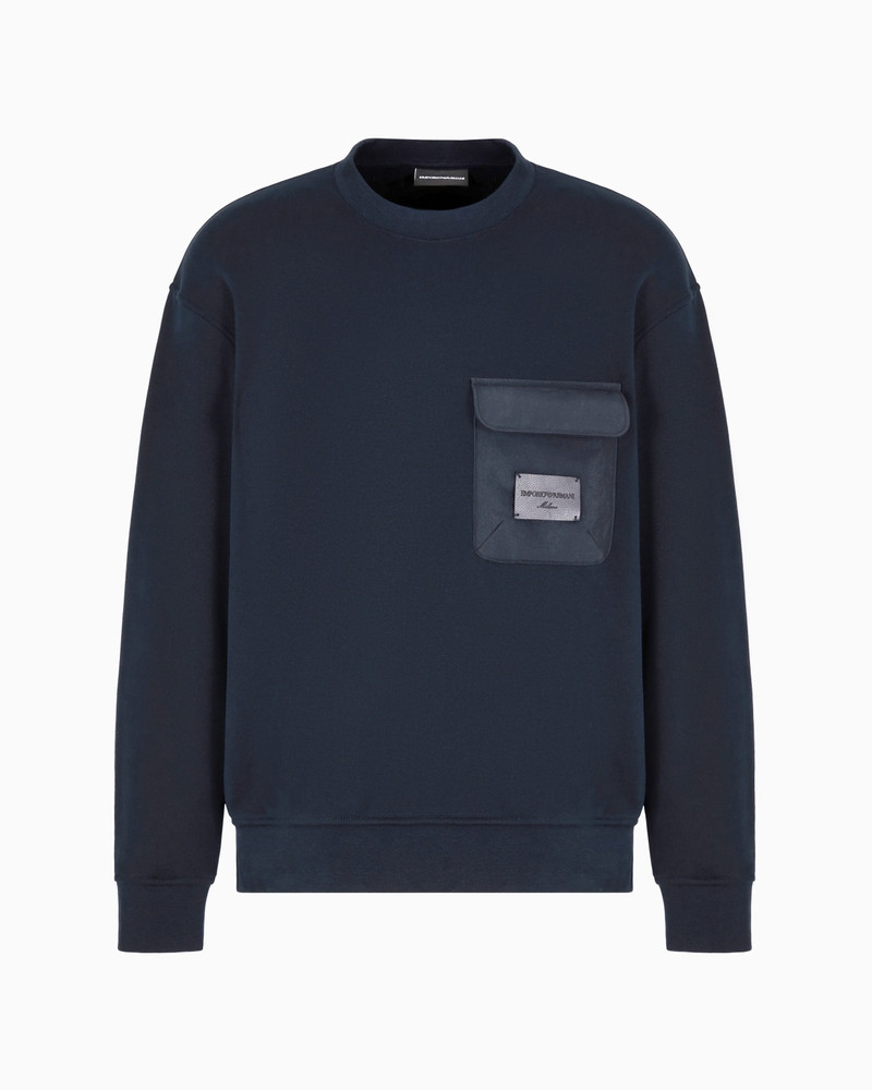 FRENCH TERRY JERSEY SWEATSHIRT WITH PADDED POCKET AND LOGO PATCH 1