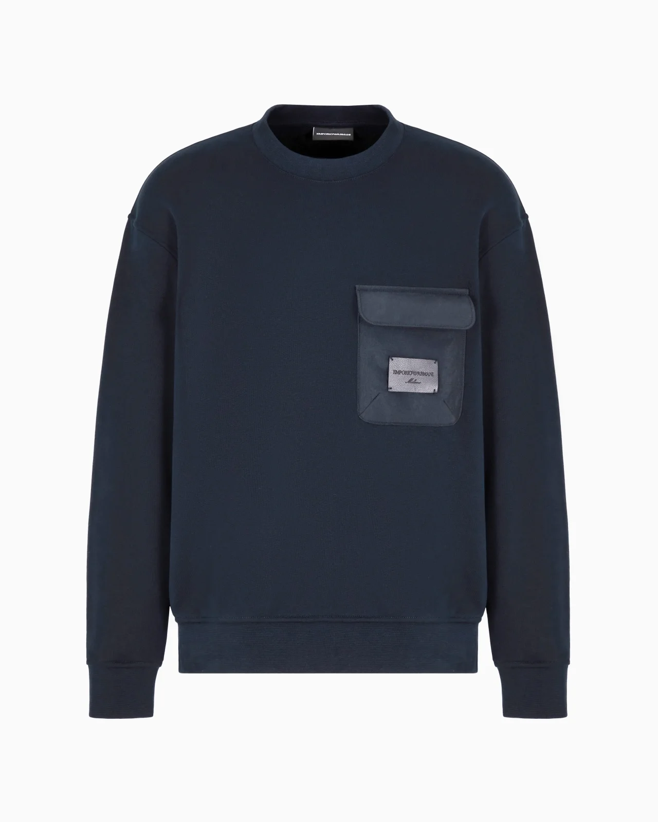 FRENCH TERRY JERSEY SWEATSHIRT WITH PADDED POCKET AND LOGO PATCH - 1