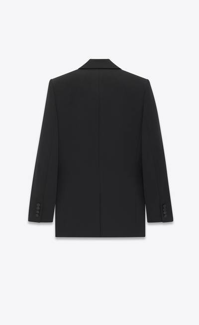 SAINT LAURENT single-breasted tuxedo jacket in grain de poudre outlook