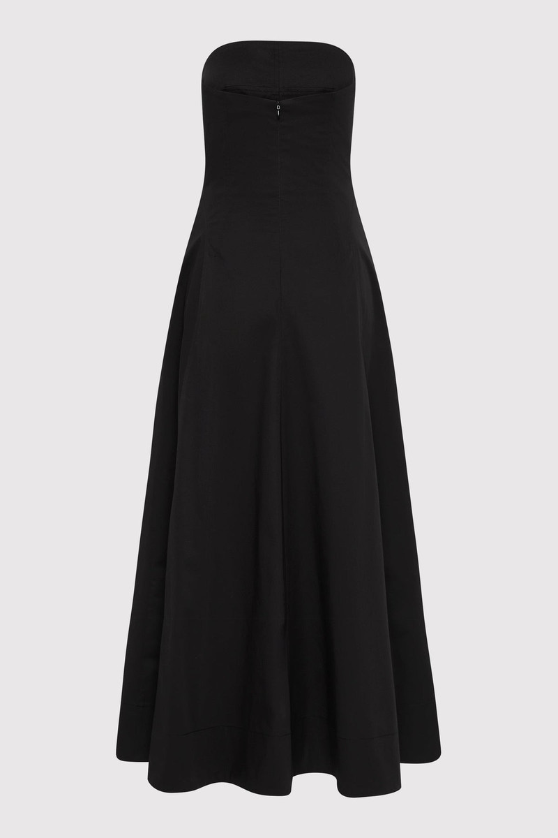 ST. AGNI Sculpted Cotton Strapless Dress - Black outlook