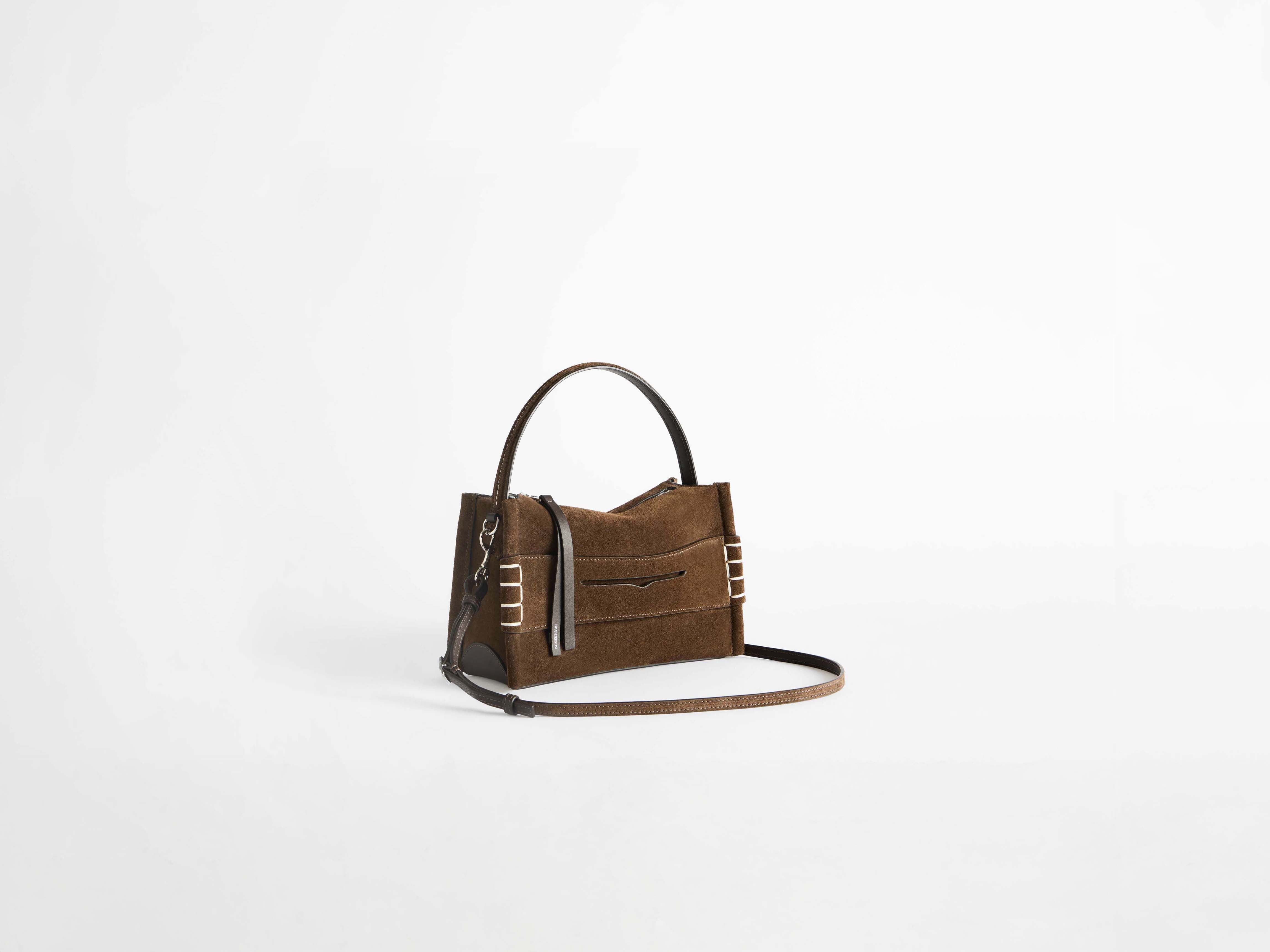 SMALL LOAFER BAG IN BROWN SUEDE - 4