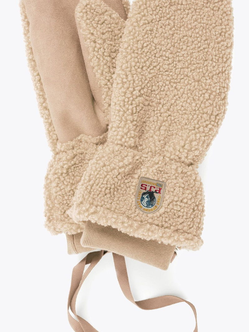 PARAJUMPERS logo-patch bouclé gloves outlook