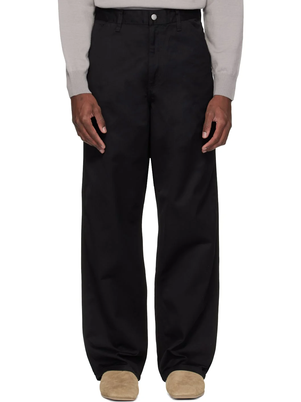 Black Simple Trousers - 1