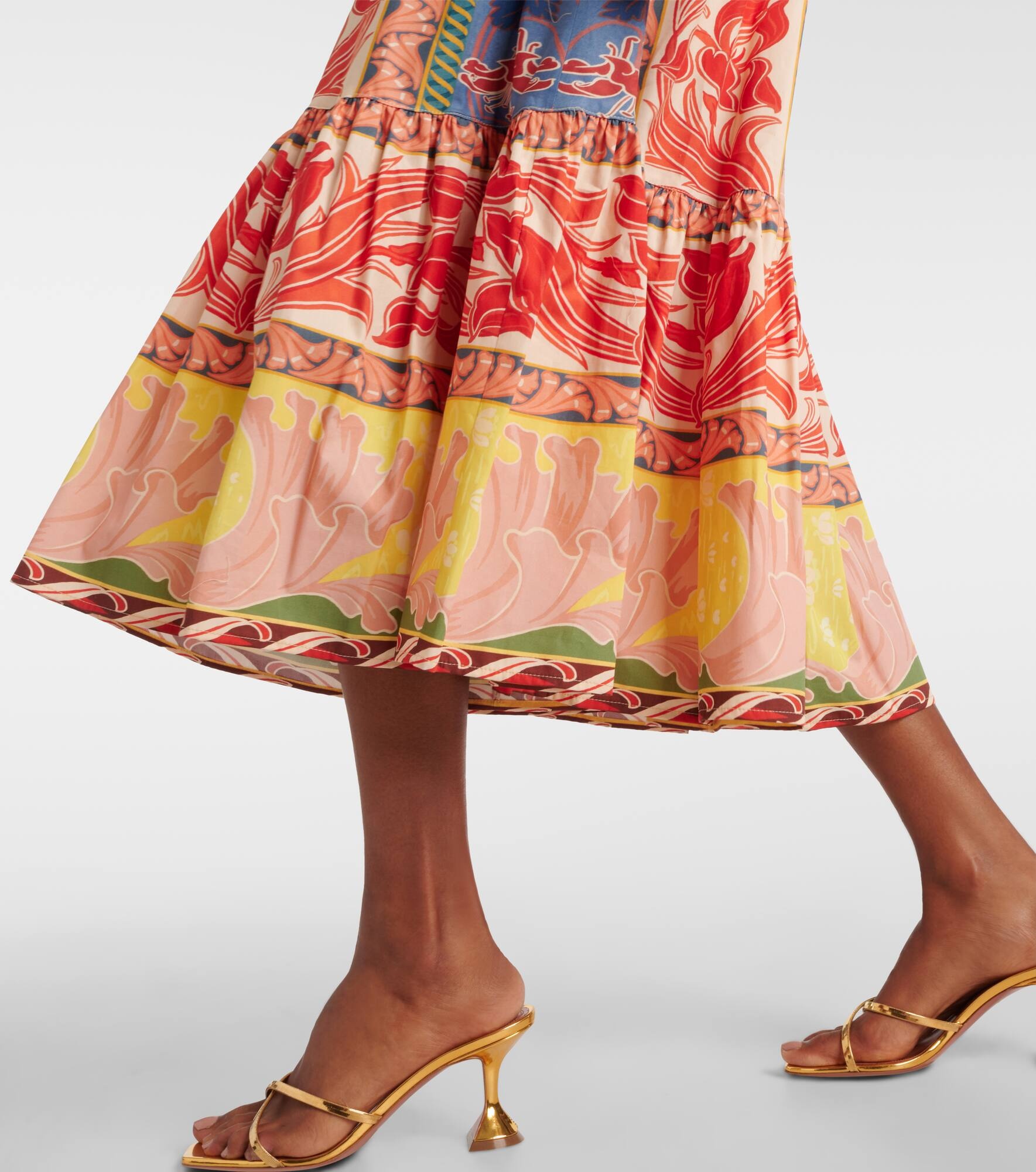 Printed cotton wrap dress - 5