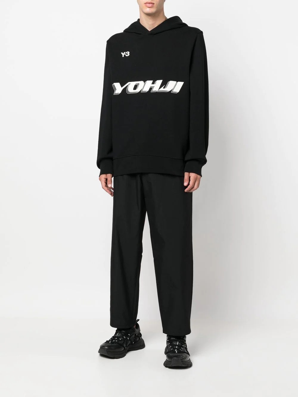 logo-print cotton hoodie - 2