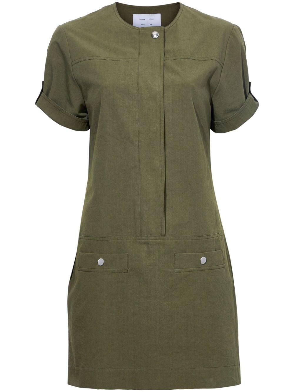 short-sleeve cotton mini dress - 1
