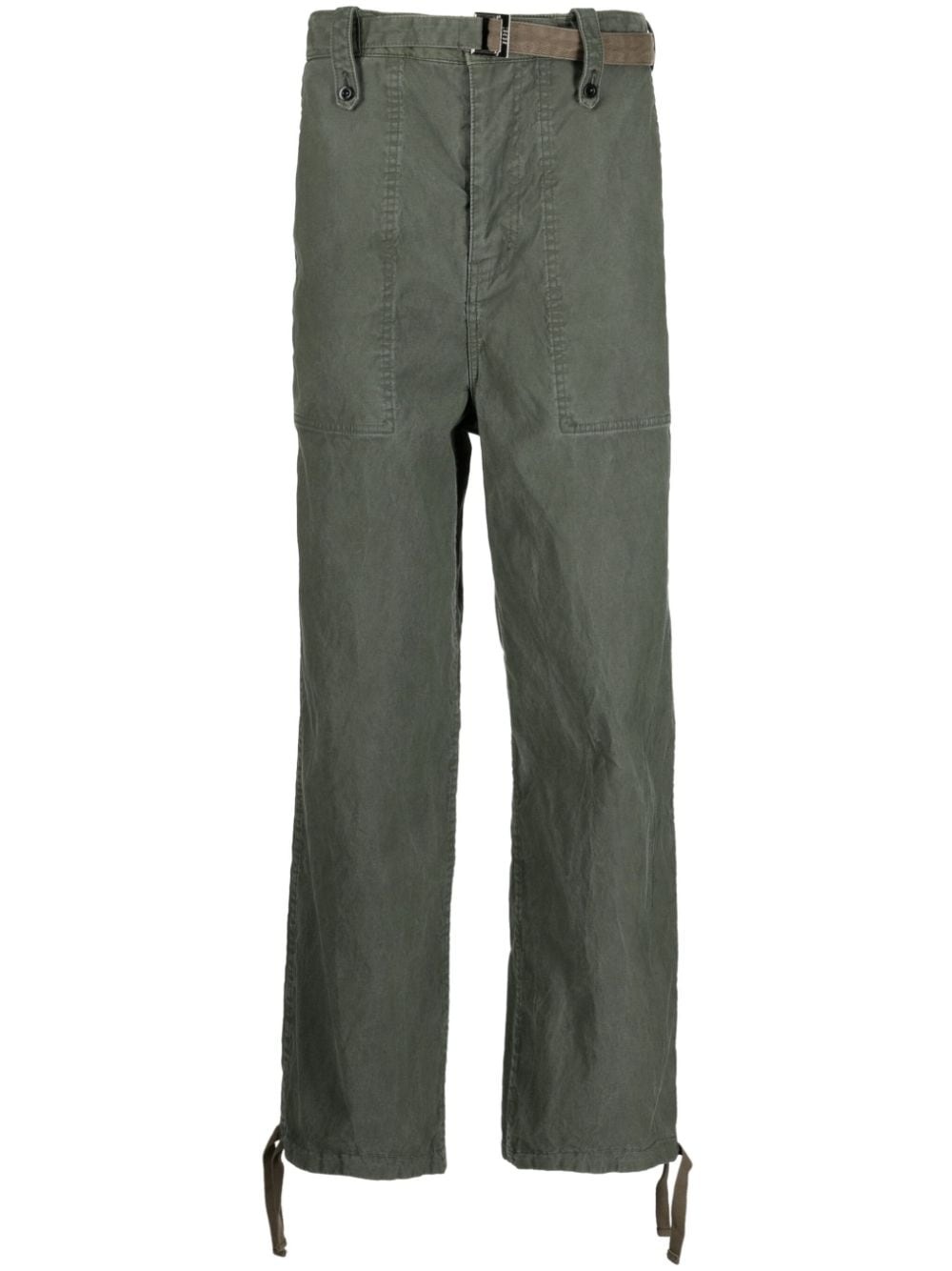straight-leg cotton trousers - 2